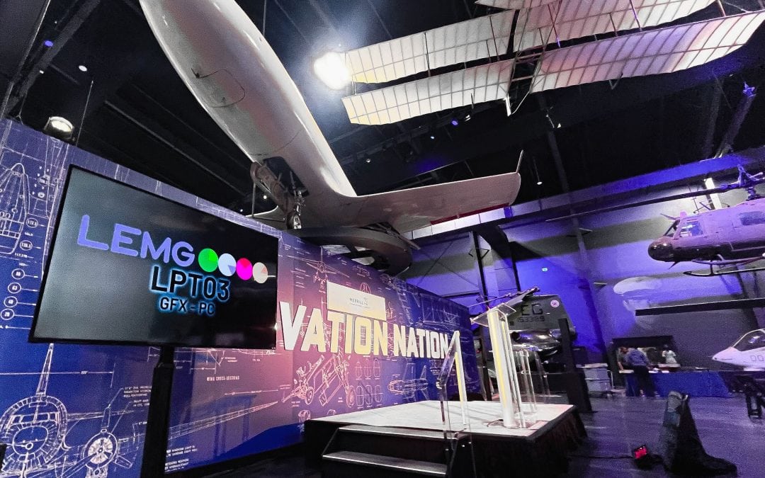 stage set in an aviation museum